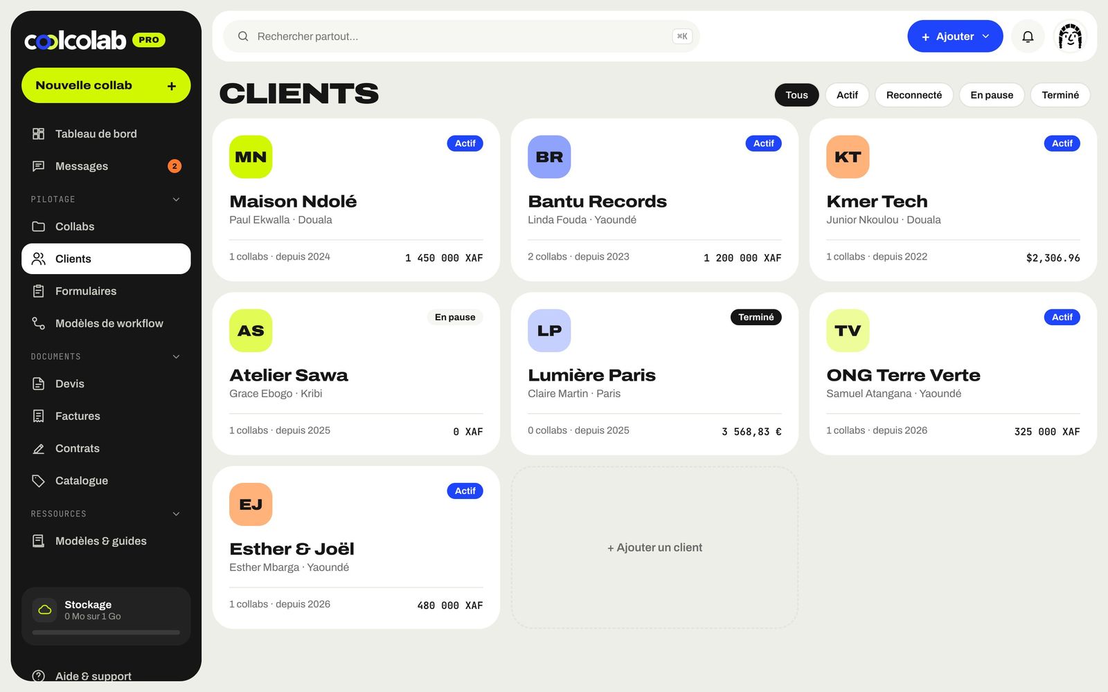 Carnet de clients