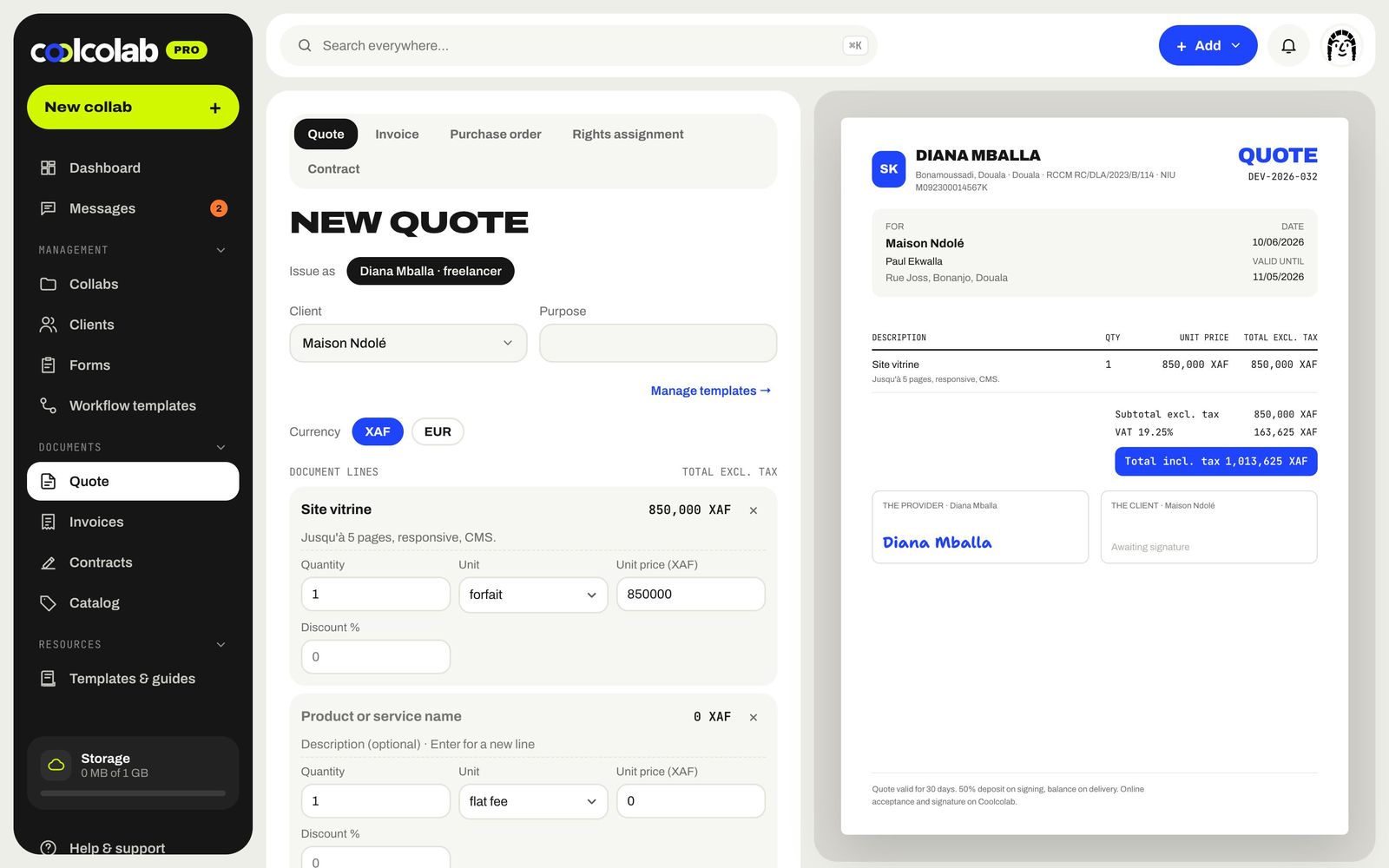 Quote editor