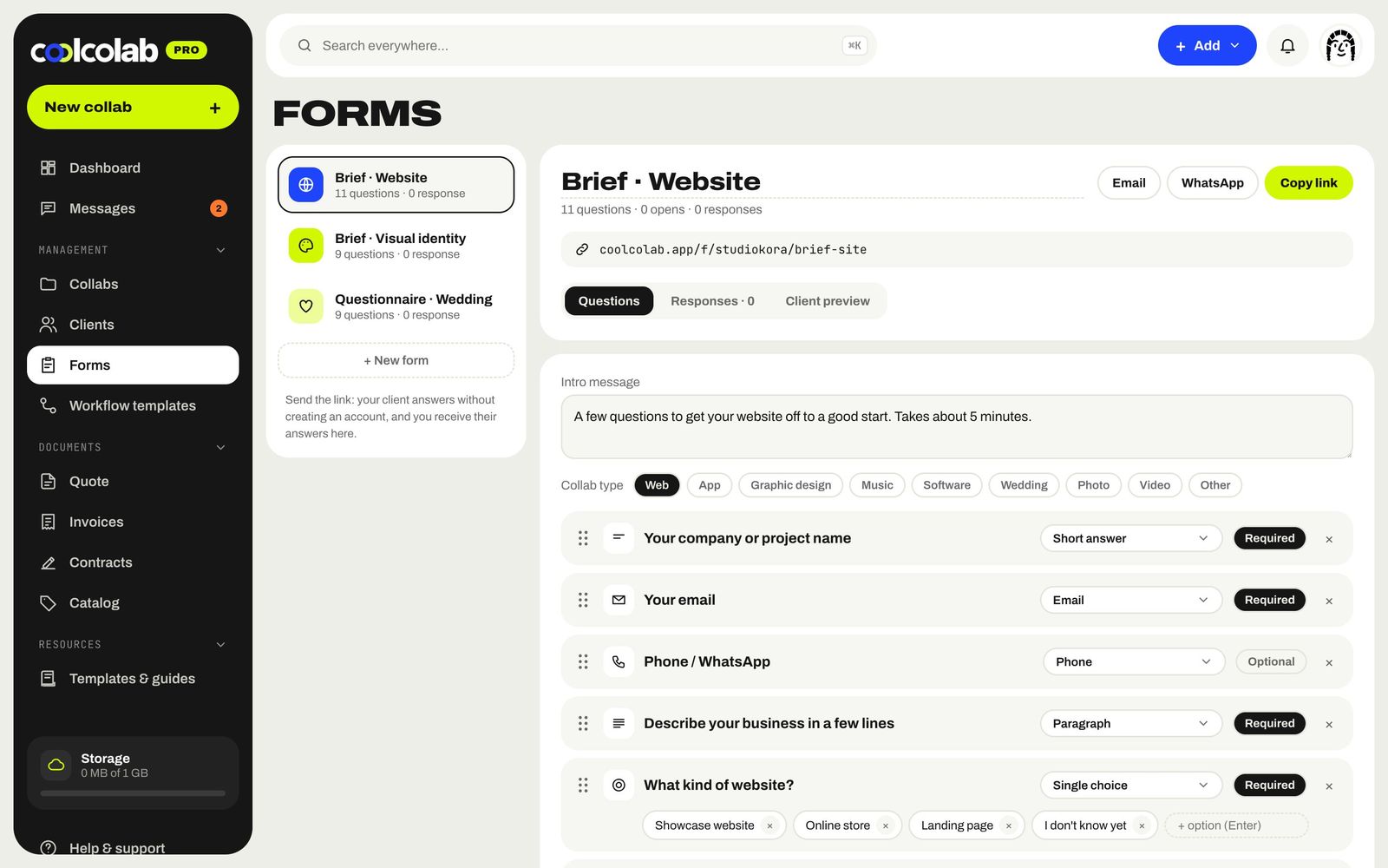 Brief forms