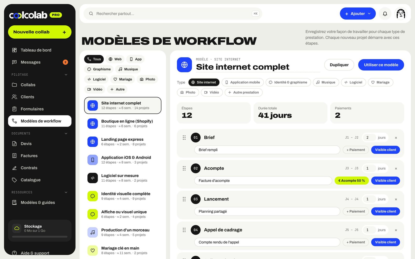 Éditeur de modèle de workflow